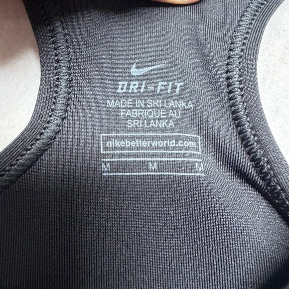 Nike Pro Sports Bra Racerback Dri-FIT Performance Padded Black Womens Size M - Picture 5 of 7